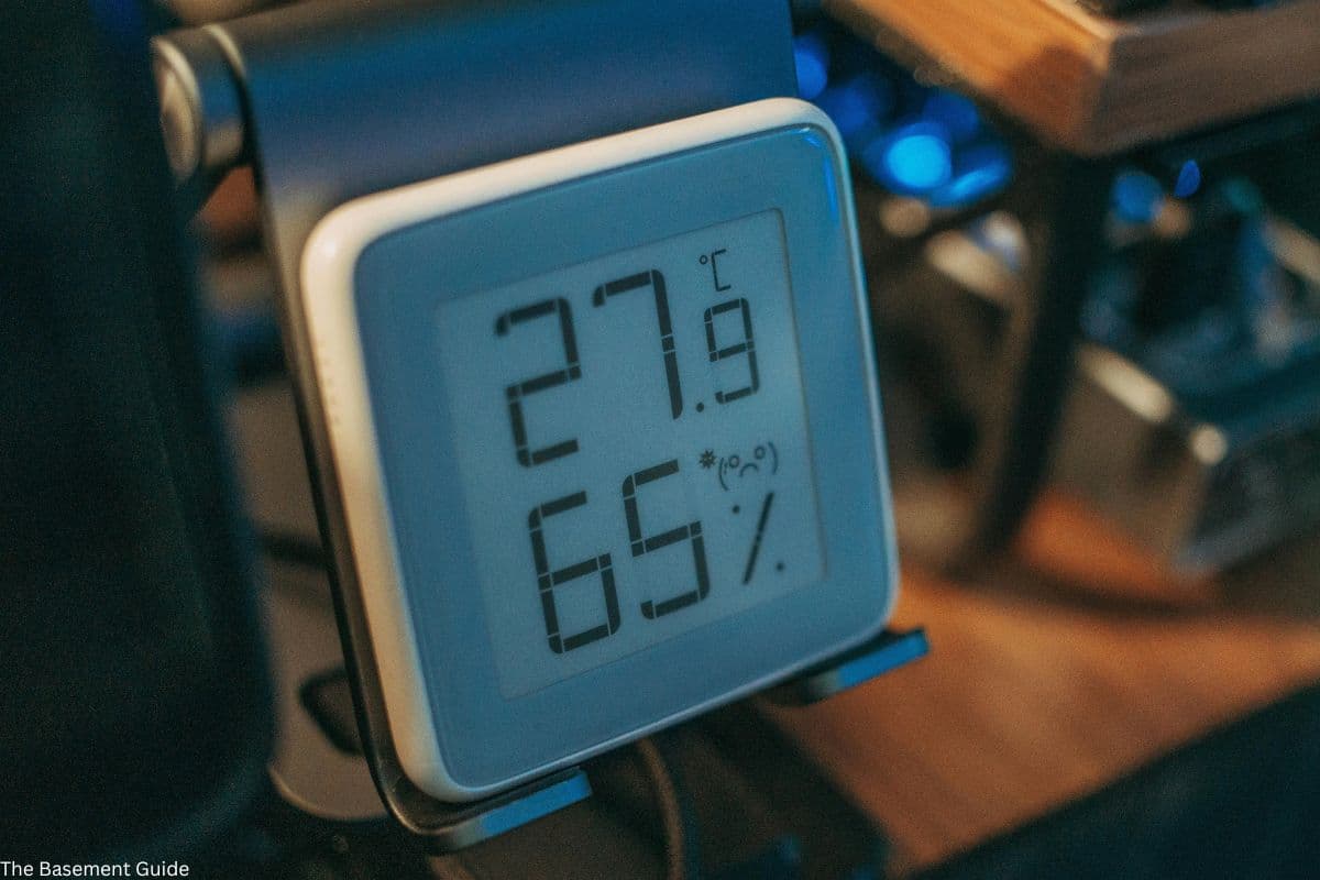 Hygrometer measuring basement humidity levels