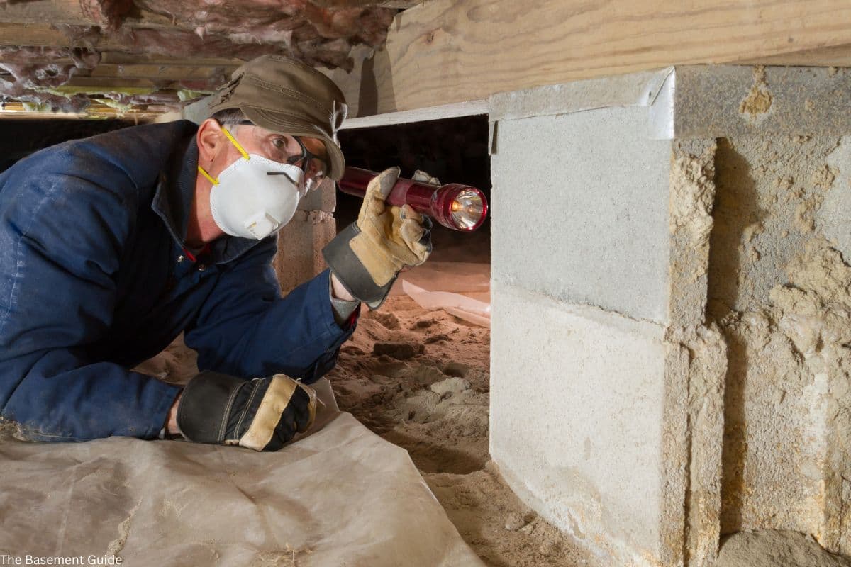 Crawl space encapsulation with vapor barrier installation